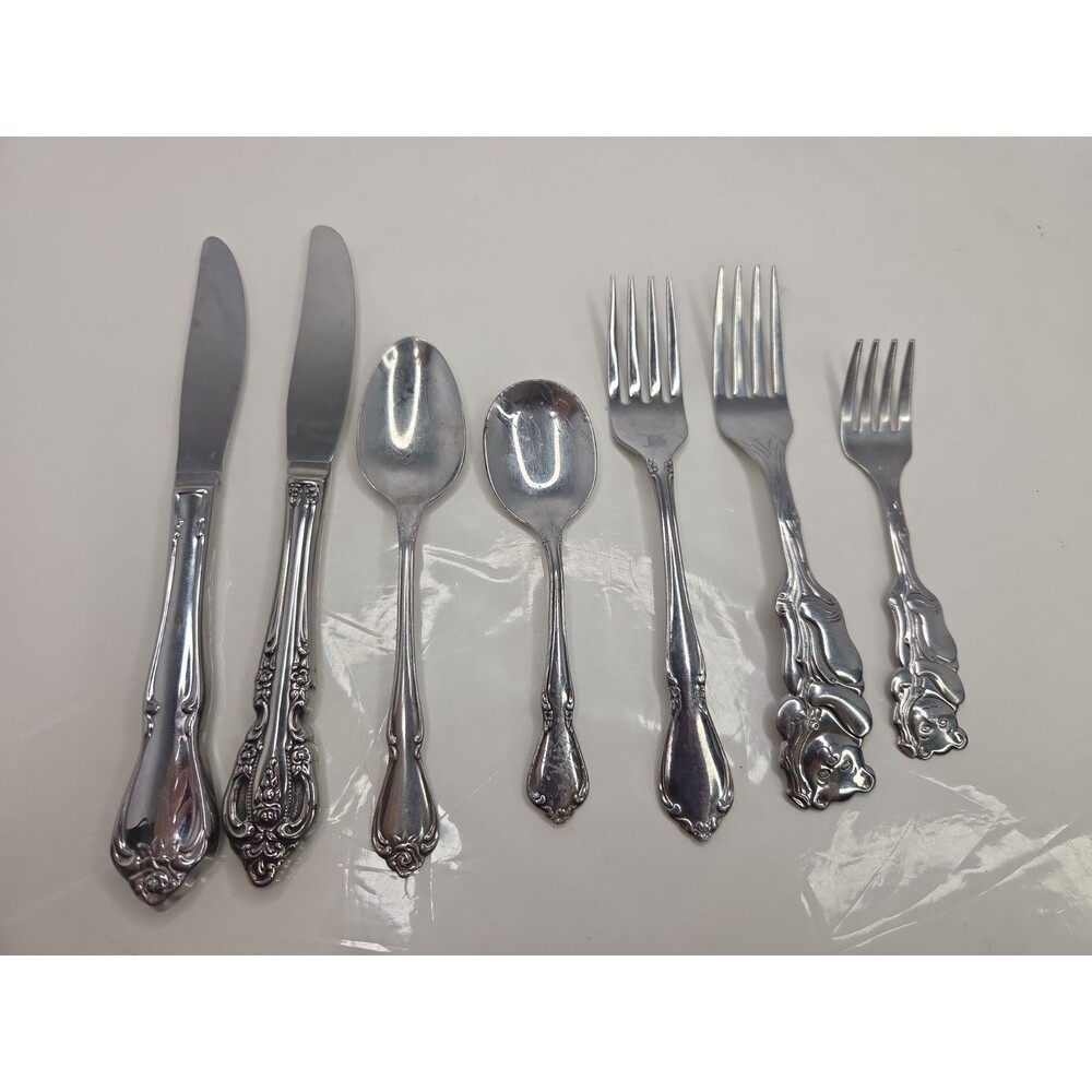 Vintage Oneida Replacement Flatware Lot Michelangelo Cubby Bear Child